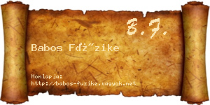 Babos Füzike névjegykártya